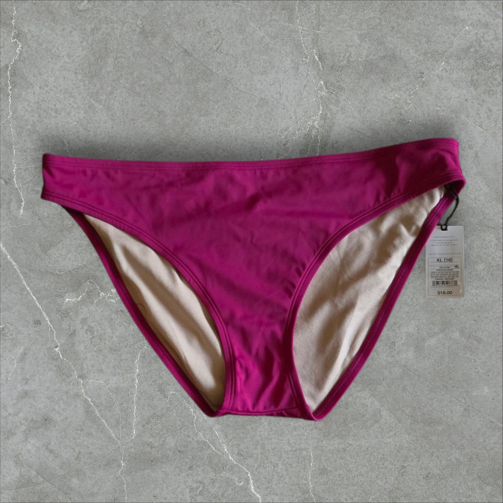 Shade And Shore Medium Coverage Bikini Bottoms Sz XL / 16 Raspberry Pink